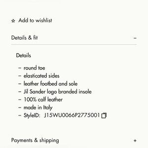 Jil Sander Black Chelsea Ankle Leather Boots - size 36.5